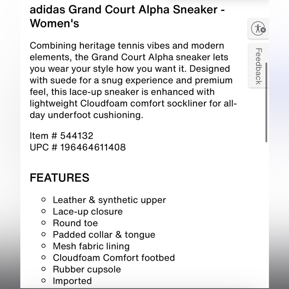 Adidas Grand Court Alpha Sneakers • Blue & White Classic Sneakers - Picture 2 of 10
